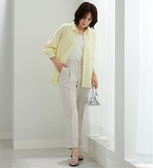 BELLUNA（ベルーナ）の「【選べる2丈】メランジストレッチ素材テーパードパンツ（テーパードパンツ）」｜詳細画像