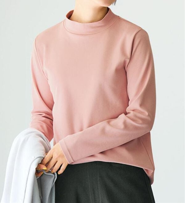 BELLUNA（ベルーナ）の「《ＨｕｇＲｅａｍコットン》裏起毛暖かハイネックプルオーバー（カットソー）」｜ピンク