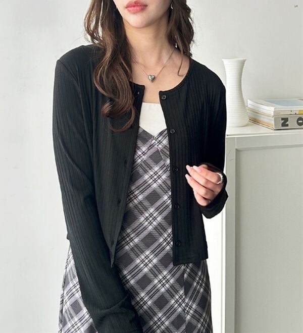 GeeRA（ジーラ）の「接触冷感リブショートカーデ（その他カーディガン）」｜詳細画像