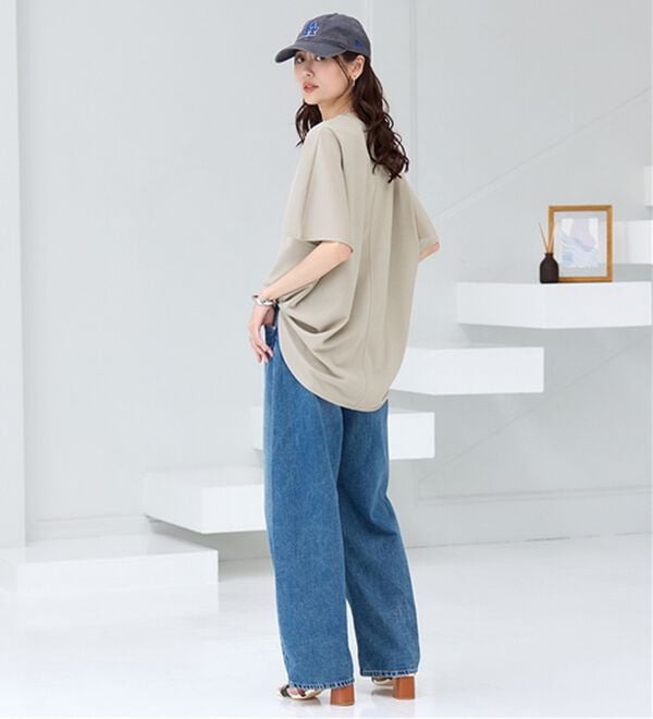 Tシャツ感覚なのにきちんとブラウス見え！カットジョーゼット半袖プル