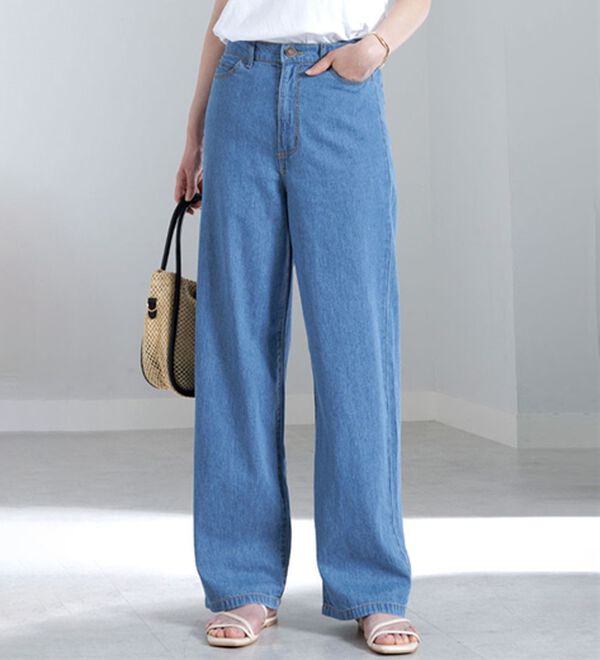 A HAPPY MARILYN（アハッピーマリリン）の「【Ｍ～７Ｌ】【選べる丈】【夏でも穿きたい】美脚＆美尻が叶う 優勝！ 着痩せ ワイドパンツ（ワイドパンツ・ガウチョ）」｜詳細画像