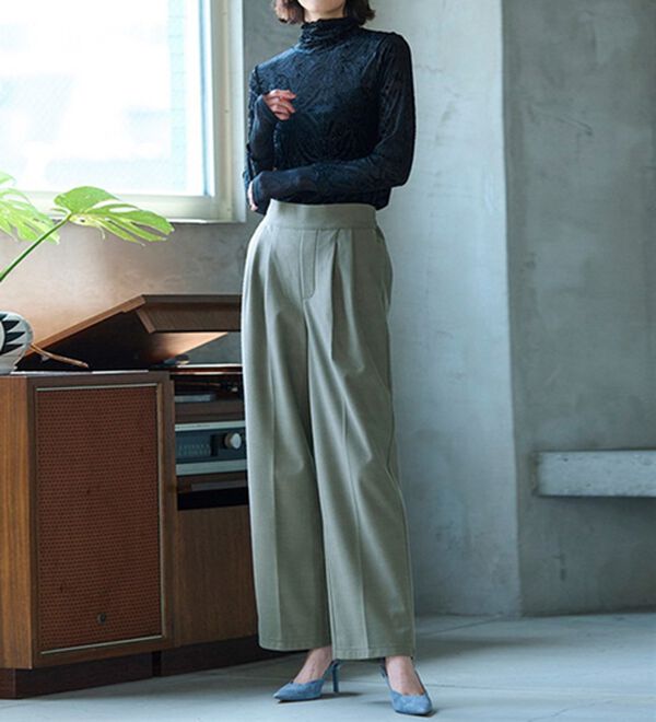 RANAN（ラナン）の「キレイ見え！防風ワイドパンツ（フルレングスパンツ）」｜詳細画像