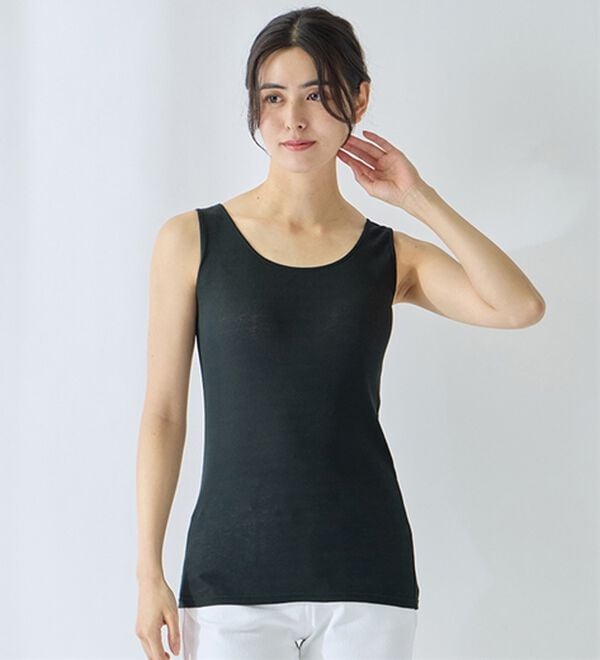 LAVIENNE（ラヴィエンヌ）の「【ムレ嫌いさん必見！】綿１００％涼しいタンクトップインナー＜さらりラボ＞（肌着・インナーウェア）」｜詳細画像