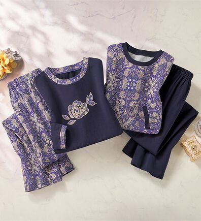 ルフラン（ルフラン）の「【２着組】綿１００％華やぎトラベルパジャマ（パジャマ・ルームウェア）」