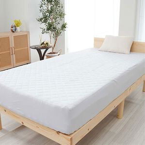 iellio（イエリオ）の「綿１００％敷パッド一体型BOXシーツ＜着脱簡単・ズレにくい・家事ラク・一体型ボックスシーツ・オールシーズン＞（ボックスシーツ・ベッドシーツ）」｜グレー