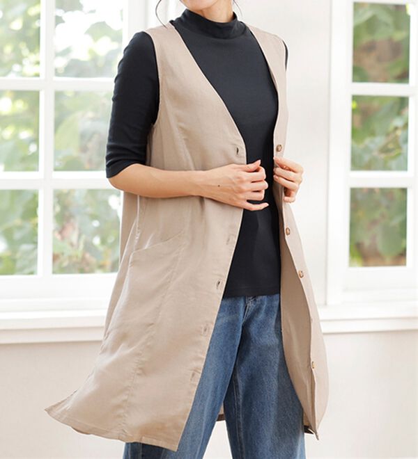 LAVIENNE（ラヴィエンヌ）の「＜カラフルコットン＞綿１００％ハイネックプルオーバー（５分袖）（肌着・インナーウェア）」｜詳細画像