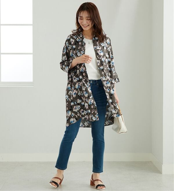 「【接触冷感】レーヨン素材ブザム切替ワンピース（その他ワンピース）」｜詳細画像