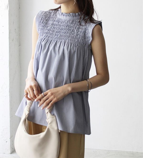 GeeRA（ジーラ）の「ストライプシャーリングブラウス（アンサンブル）」｜詳細画像