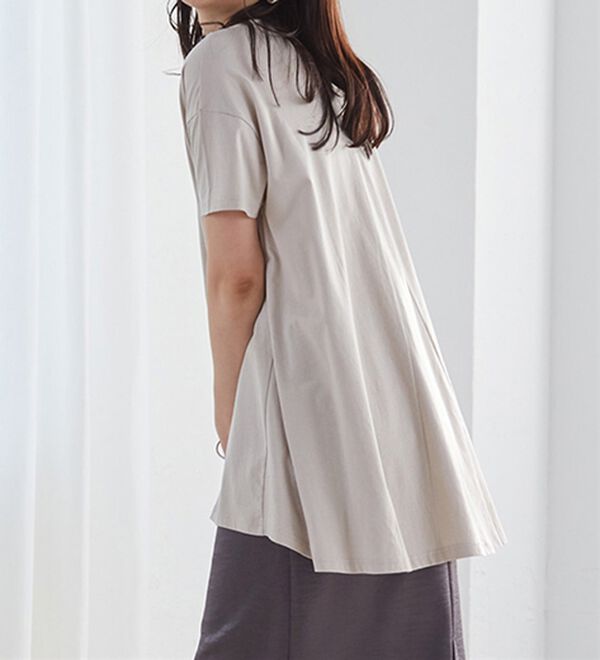 RANAN（ラナン）の「＜ＢＣ＞綿１００％ひんやりフレアーシルエットチュニック（カットソー）」｜詳細画像