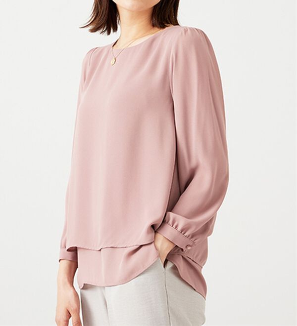 BELLUNA（ベルーナ）の「ジョーゼット素材裾ティアードブラウス（ブラウス）」｜詳細画像