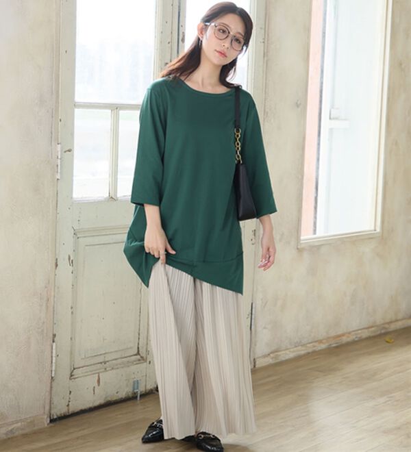 A HAPPY MARILYN（アハッピーマリリン）の「【Ｍ～８Ｌ】選べる袖！コク－ンシルエットチュニック（チュニック）」｜詳細画像