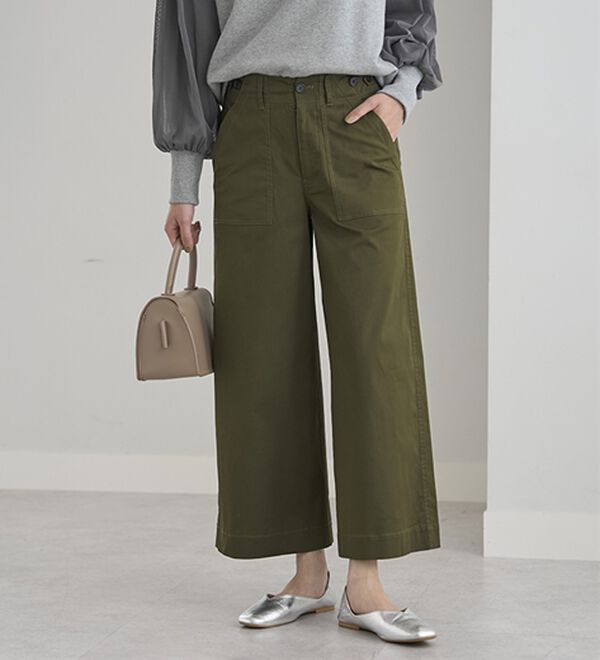 BELLUNA（ベルーナ）の「はっ水綿混ベイカーパンツ（フルレングスパンツ）」｜詳細画像