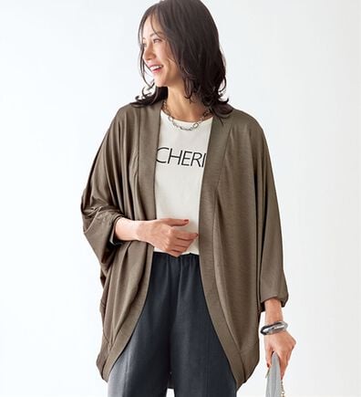 BELLUNA（ベルーナ）の「クールスラブ素材ドルマンカーディガン（その他カーディガン）」