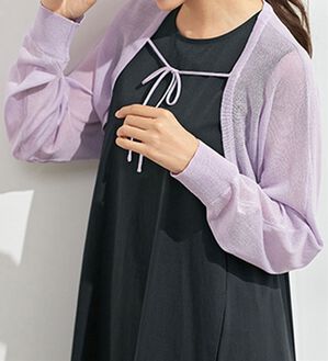BELLUNA（ベルーナ）の「日差しに負けたくない！腕だけボレロ（ニットカーディガン）」｜グレイッシュラベンダー