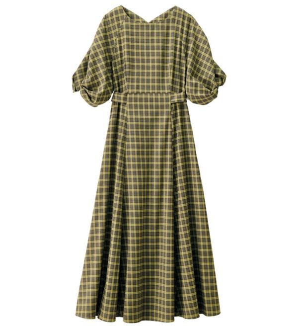 美品・seventen・セブンテン・パフスリーブ　チェック柄ワンピース 美品・seventen・セブンテン・パフスリーブ チェック柄ワンピース