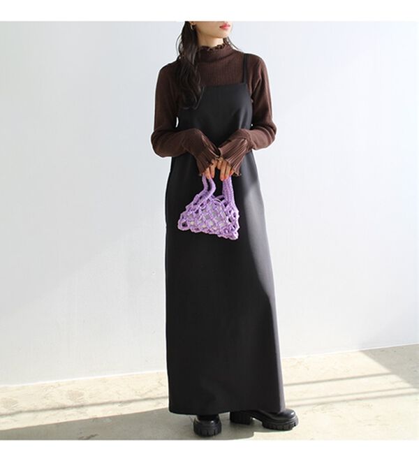 GeeRA（ジーラ）の「プリーツ付ハイネックリブニットトップス（ニット・セーター）」｜詳細画像