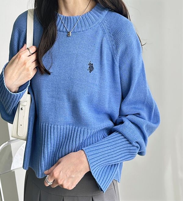 GeeRA（ジーラ）の「【ＵＳ．ＰＯＬＯ　ＡＳＳＮ】ショート丈ニット（ニット・セーター）」｜詳細画像