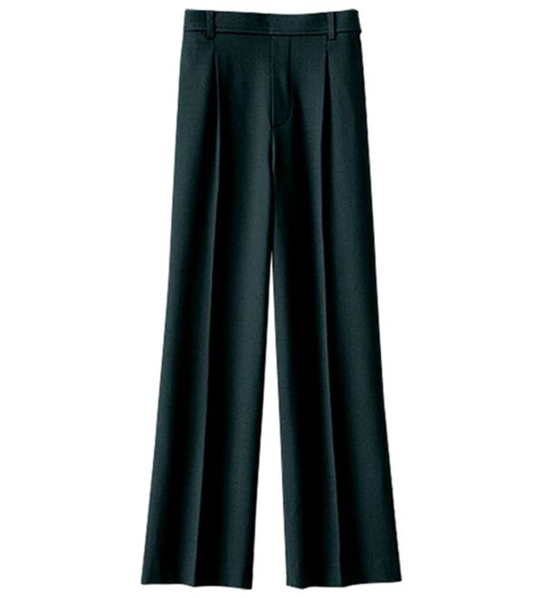 BELLUNA（ベルーナ）の「サラリ美脚見え！タック使いワイドパンツ（ワイドパンツ・ガウチョ）」｜黒