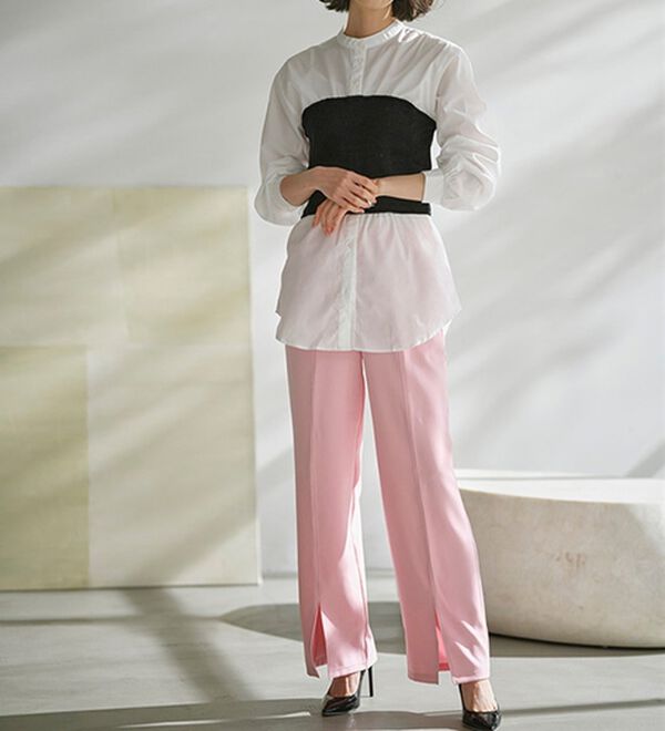 RANAN（ラナン）の「機能付センタースリットフレアーパンツ（フルレングスパンツ）」｜詳細画像