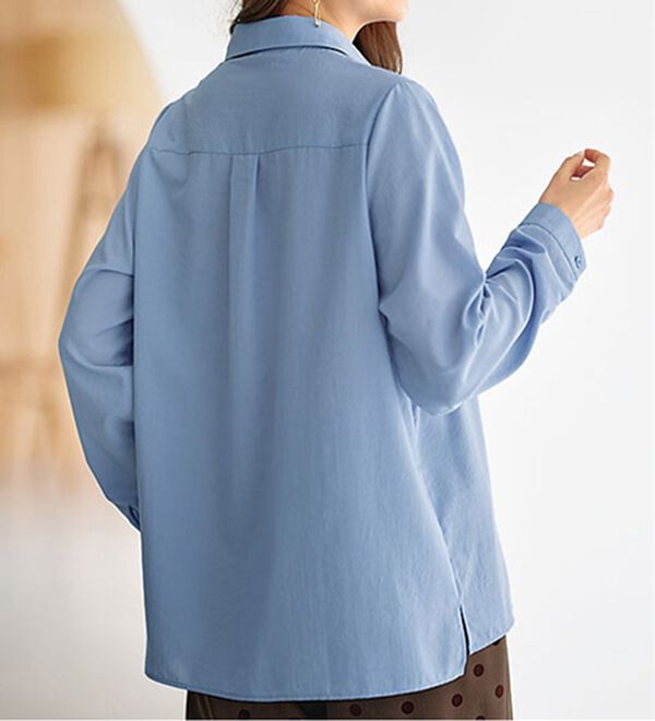 BELLUNA（ベルーナ）の「ビンテージ調素材レイヤード風チュニック（シャツ）」｜詳細画像