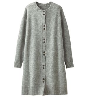 BELLUNA（ベルーナ）の「メランジ調ボタンデザインニットカーディガン（ニットカーディガン）」｜グレー系