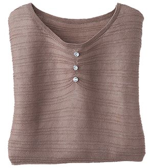 BELLUNA（ベルーナ）の「編地変化シアーボーダーニット（ニット・セーター）」｜モカ