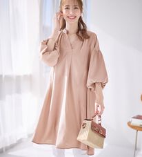 alotta（アロッタ）の「パフ袖とろみブラウスチュニックワンピース（チュニックワンピース）」