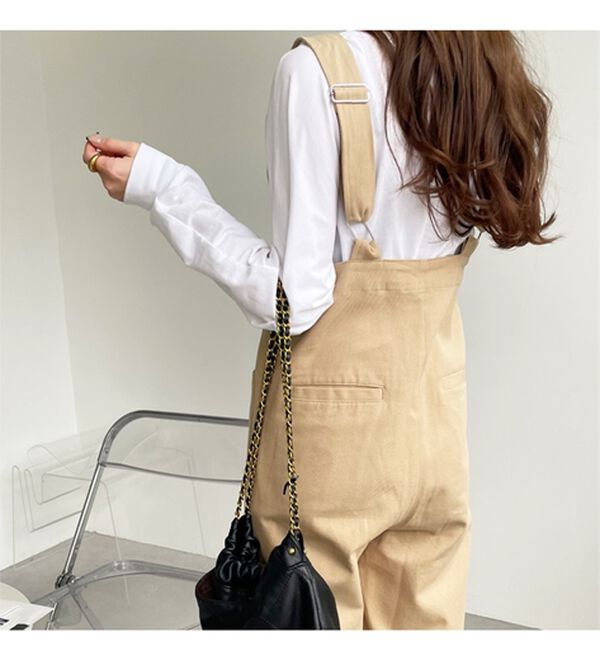 GeeRA（ジーラ）の「綿混ツイルハイウエストサロペット（オールインワン）」｜詳細画像