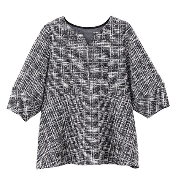 RANAN（ラナン）の「カットツイードペプラムブラウス（カットソー）」｜詳細画像