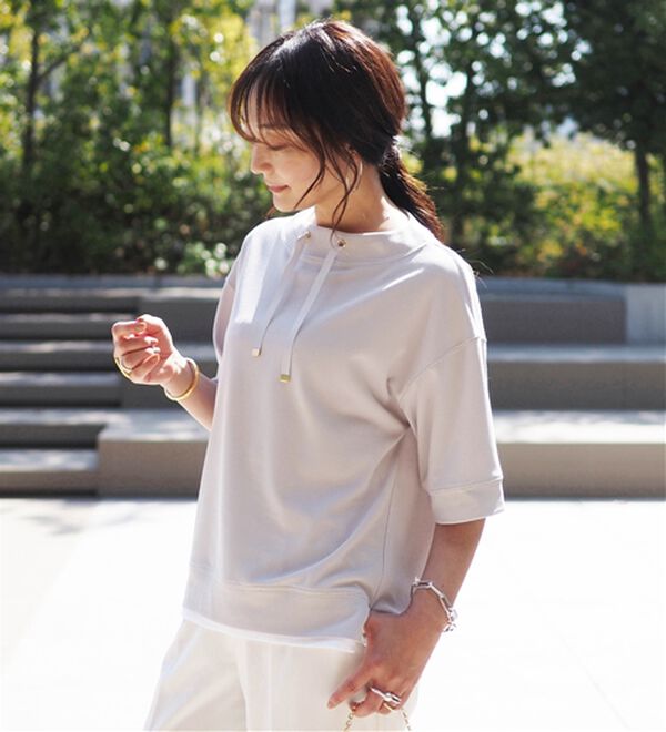 BELLUNA（ベルーナ）の「ワイドネックデザイン重ね着風プルオーバー（カットソー）」｜詳細画像