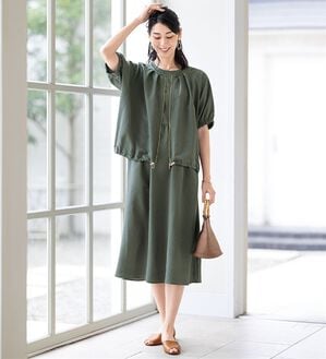 ルフラン（ルフラン）の「お買得＊活躍ブルゾン＆ワンピ（ブラウススーツ）」｜カーキ