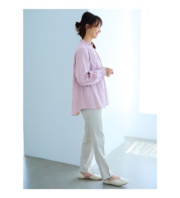 BELLUNA（ベルーナ）の「オーガニックコットンダブルガーゼブラウス（ブラウス）」｜詳細画像