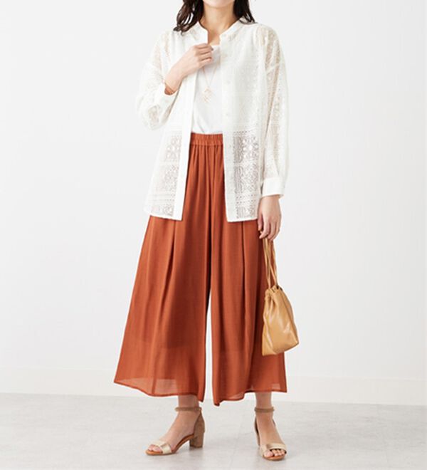 「上品レース素材シャツチュニック（チュニック）」｜詳細画像