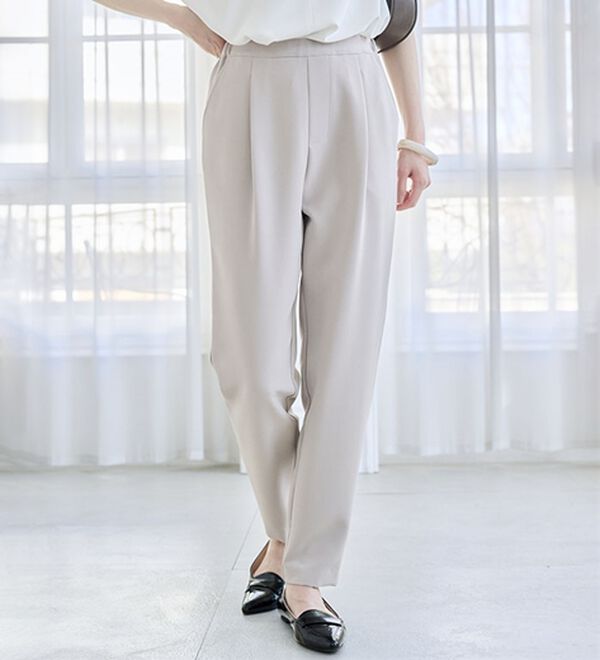 RANAN（ラナン）の「【選べる股下】ひんやり美脚シルエットタックパンツ（フルレングスパンツ）」｜詳細画像