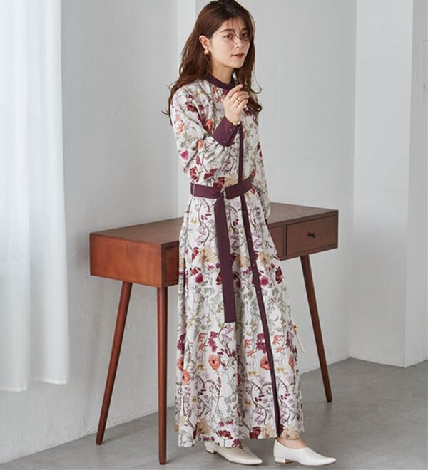 RANAN（ラナン）の「配色ボタニカルシャツワンピース（シャツワンピース）」｜詳細画像