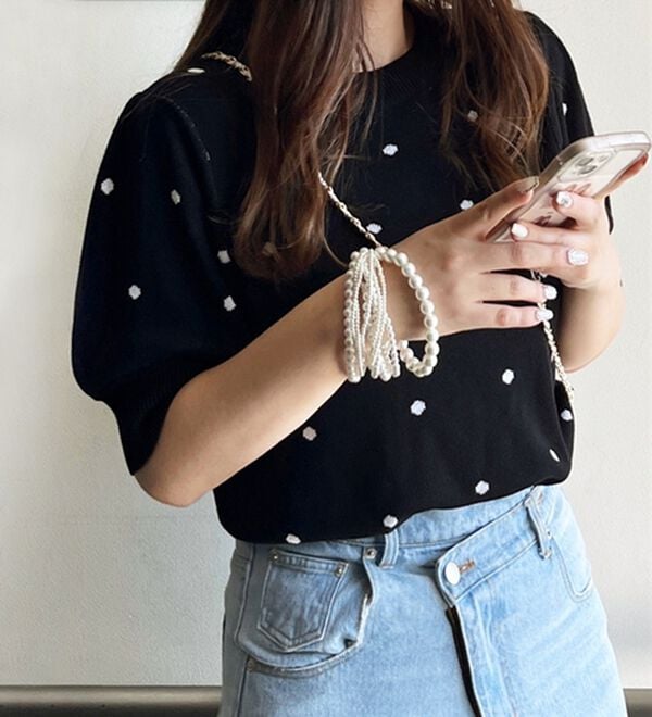 GeeRA（ジーラ）の「ドット柄ジャガードトップス（ニット・セーター）」｜詳細画像