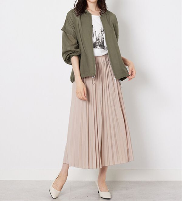 BELLUNA（ベルーナ）の「麻調素材リブ使いシアーブルゾンジャケット（ブルゾン）」｜詳細画像