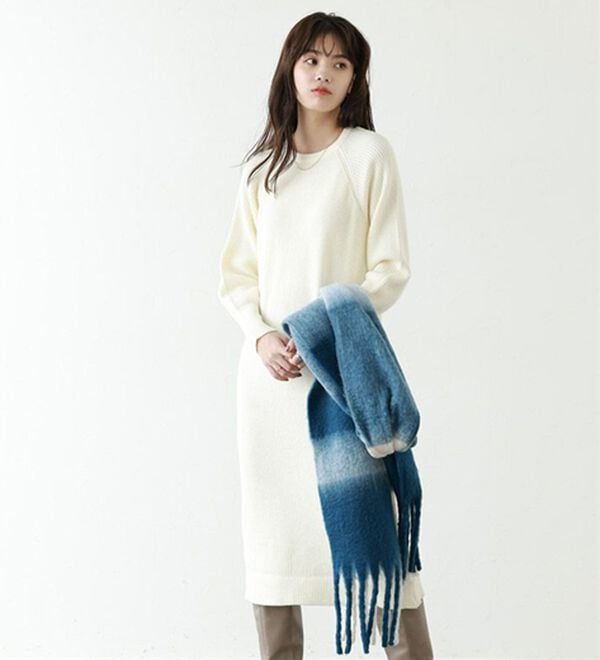 Pierrot（ピエロ）の「【Pierrot限定サイズ】パフスリーブロングニットワンピース（ニットワンピース）」｜詳細画像