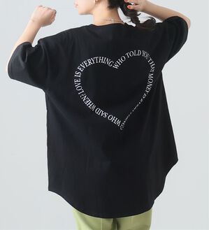 A HAPPY MARILYN（アハッピーマリリン）の「【Ｌ～９Ｌ】選べる４デザイン♪綿１００％ロングＴシャツ（Tシャツ）」｜ブラック／Cタイプ