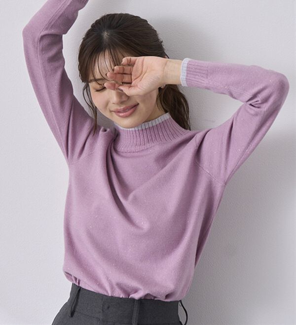 BELLUNA（ベルーナ）の「チクチクしない！ラメ入りウォッシャブルセーター（ニット・セーター）」｜詳細画像