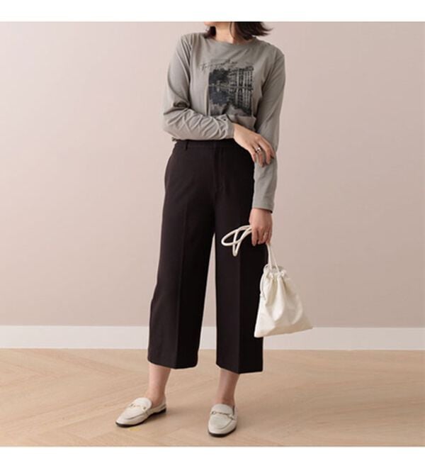 BELLUNA（ベルーナ）の「ウール調センタープレスクロップドパンツ（クロップドパンツ）」｜詳細画像