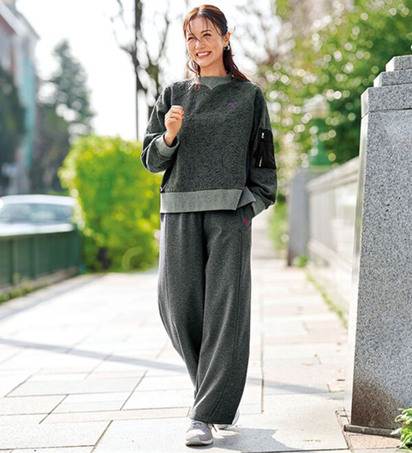 marie claire SPORT】即お出かけ！花柄ジャカード異