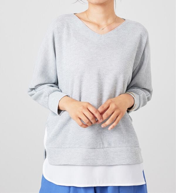 BELLUNA（ベルーナ）の「ラメ調レイヤード風プルオーバー（カットソー）」｜詳細画像