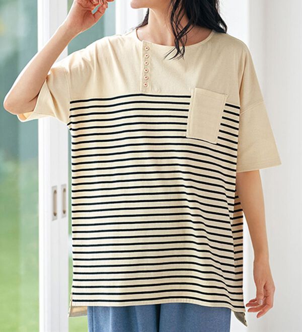 BELLUNA（ベルーナ）の「リブ使いゆったりプルオーバー（カットソー）」｜詳細画像