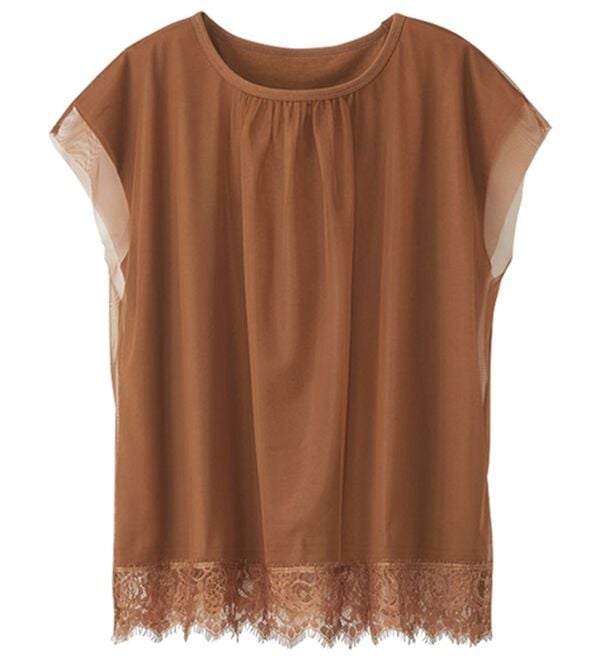 BELLUNA（ベルーナ）の「＜猛暑対策＞チュール重ね裾レースプルオーバー（チュニック）」｜詳細画像