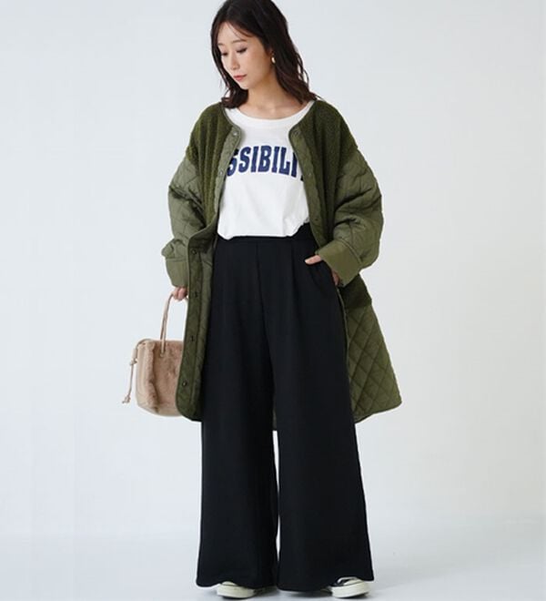 A HAPPY MARILYN（アハッピーマリリン）の「【Ｌ～８Ｌ】もわもわシャギーで下半身の冷え対策！選べる３丈 裏起毛 裏シャギー ワイドパンツ（ワイドパンツ・ガウチョ）」｜詳細画像