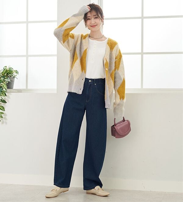 BELLUNA（ベルーナ）の「オシャレに見えるカーブデニムパンツ（ワイドパンツ・ガウチョ）」｜詳細画像