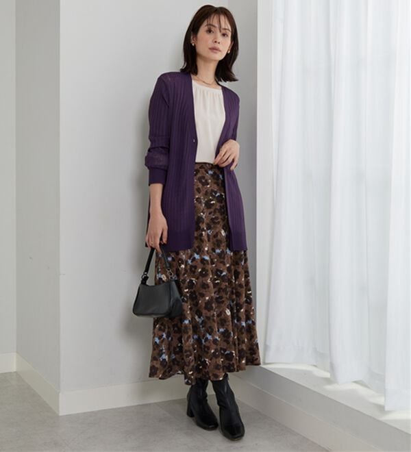 BELLUNA（ベルーナ）の「【店舗・ネット限定】リブ使いボタンデザインカーディガン（ニットカーディガン）」｜詳細画像