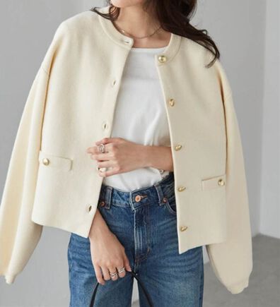 RANAN（ラナン）の「【4つの機能付き】洗える！ゴールド調ボタンニットカーディガン（ニットカーディガン）」