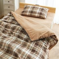 iellio（イエリオ）の「シャンブレー調チェック柄カバーリング（敷布団カバー・シーツ）」